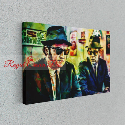 Blues Brothers Canvas Wall Art, Abstract Blues Brothers