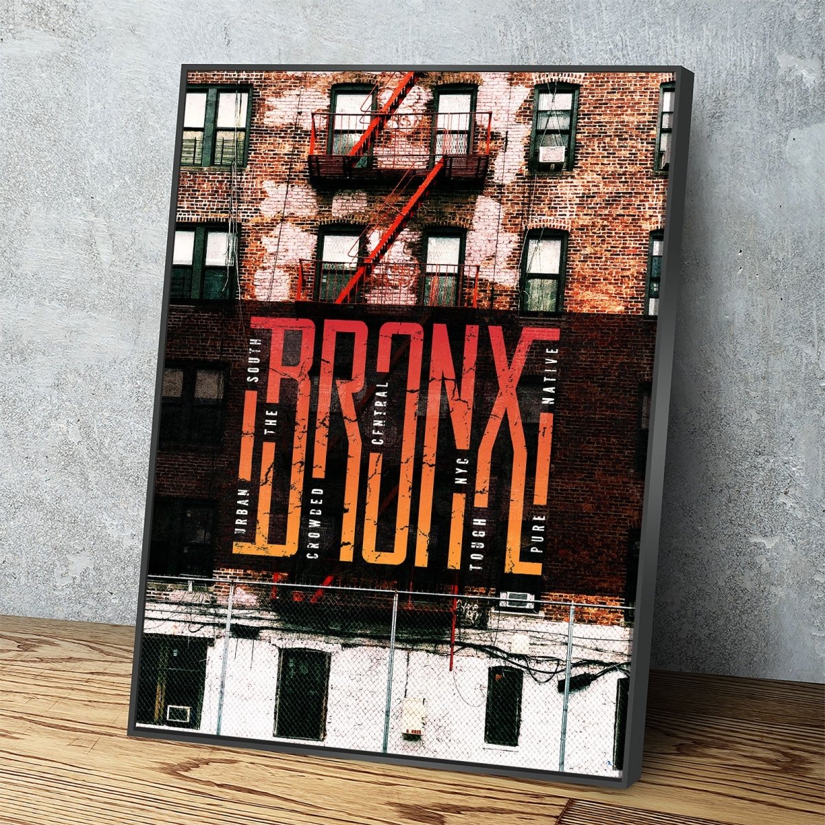 Bronx Canvas Wall Art,Urban Decor, New York Wall Art With Floating Frame