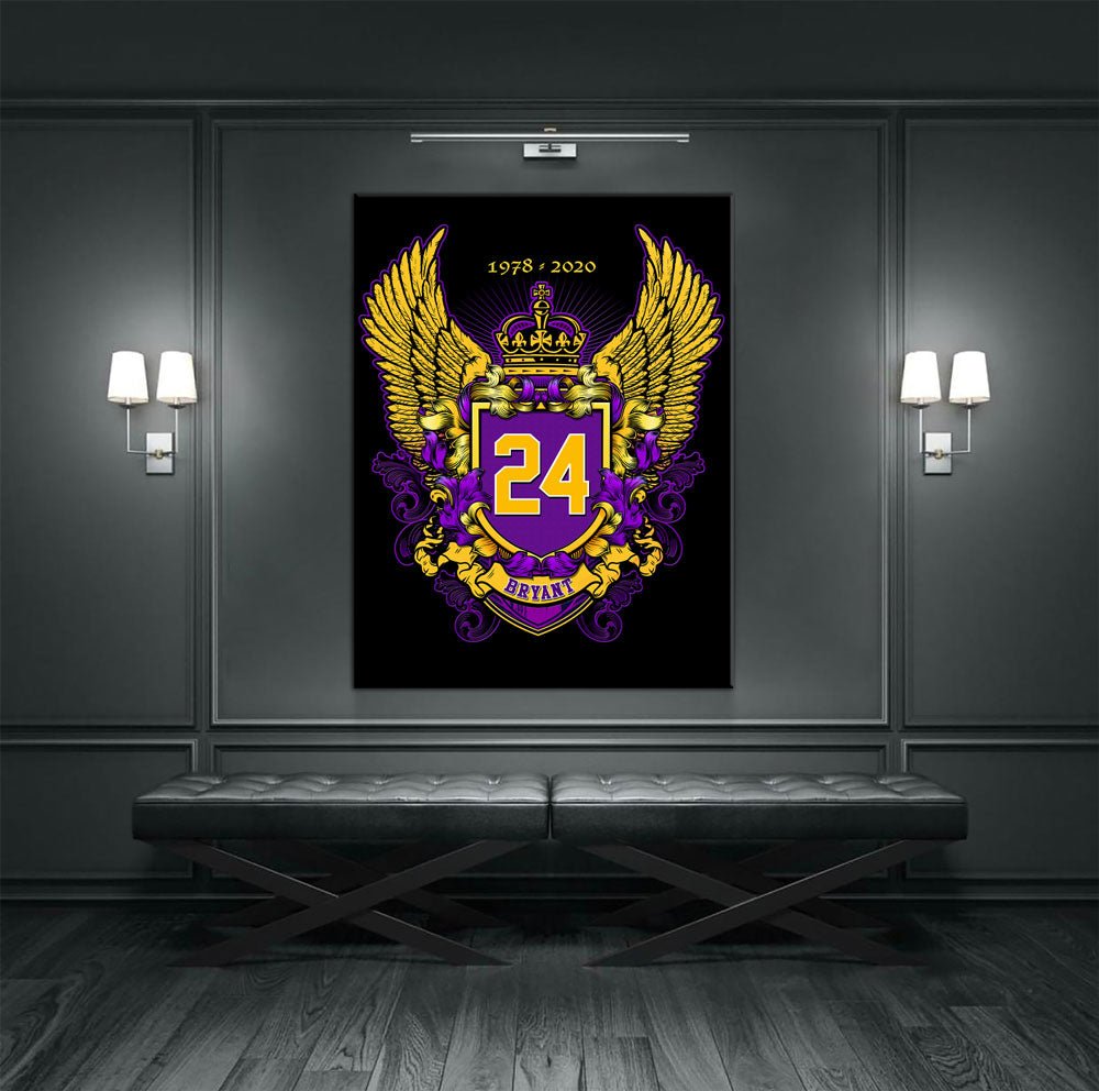 Bryant 24 Canvas Wall Art, Purple Gold