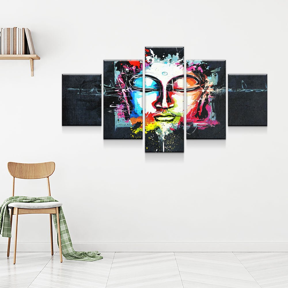 Buddha Mind Abstract 5-Piece Wall Art Canvas