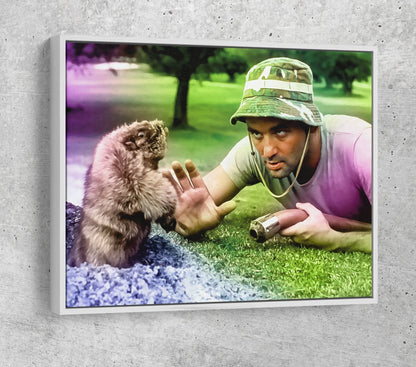 Caddyshack Classic Canvas Wall Art, Abstract Caddyshack With White Floating Frame
