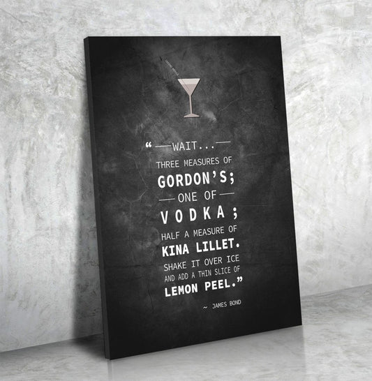 Casino Royale James Bond Vesper Martini Quote Canvas Wall Art 007