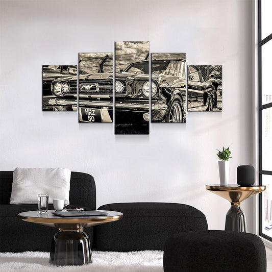 Classic Ford Mustang 5-Piece Wall Art Canvas