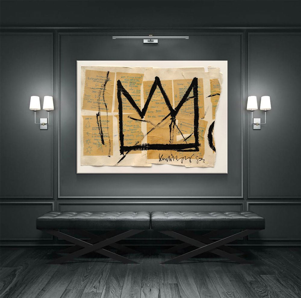 Crown Canvas Wall Art, Abstract Art, Modern Wall Art, Neo Expressionism Gallery Wrap