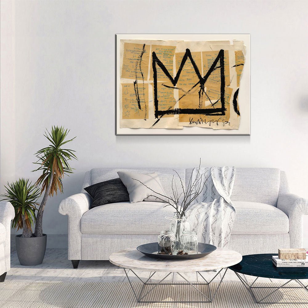 Crown Canvas Wall Art, Abstract Art, Modern Wall Art, Neo Expressionism