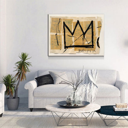 Crown Canvas Wall Art, Abstract Art, Modern Wall Art, Neo Expressionism