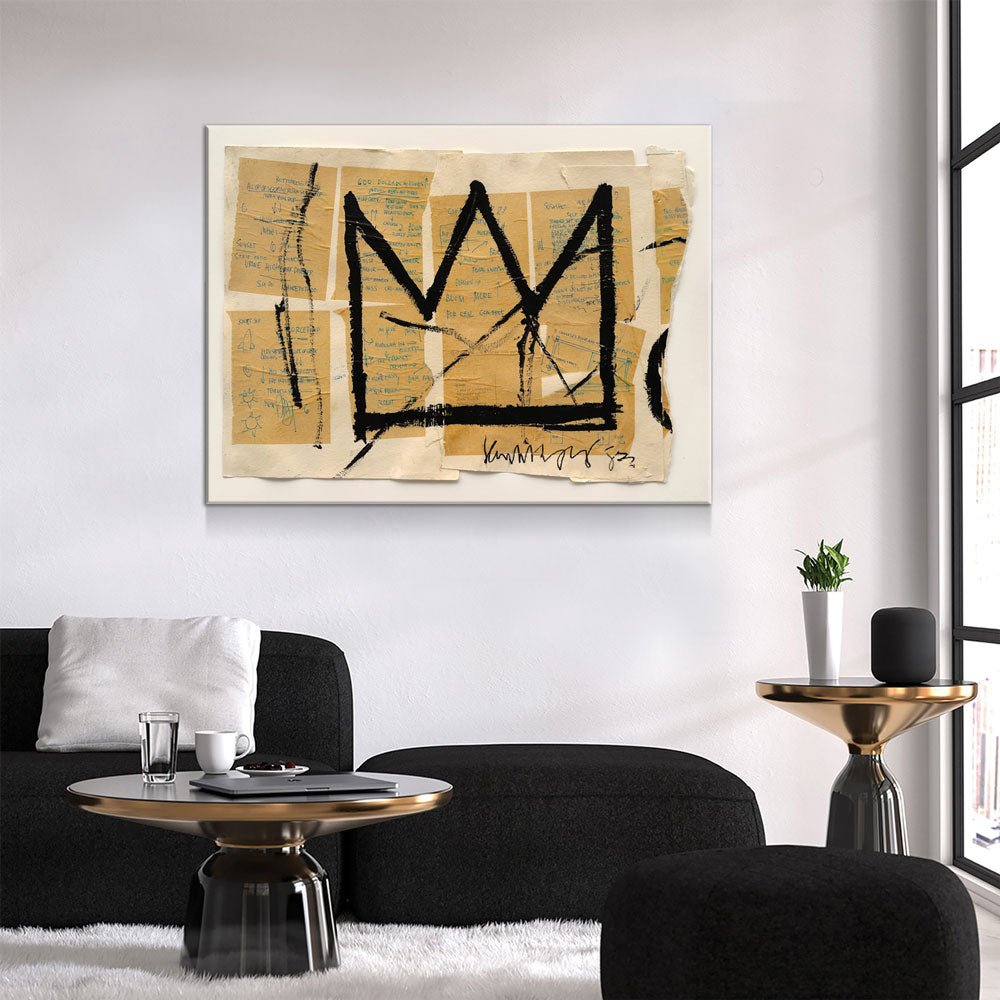 Crown Canvas Wall Art, Abstract Art, Modern Wall Art, Neo Expressionism