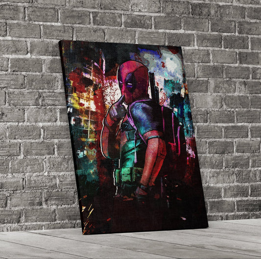 Deadpool Inspired Abstract Canvas Wall Art