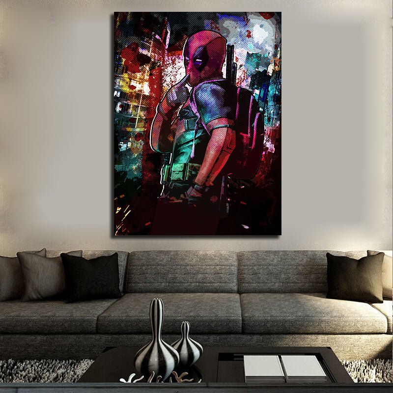 Deadpool Inspired Abstract Canvas Wall Art
