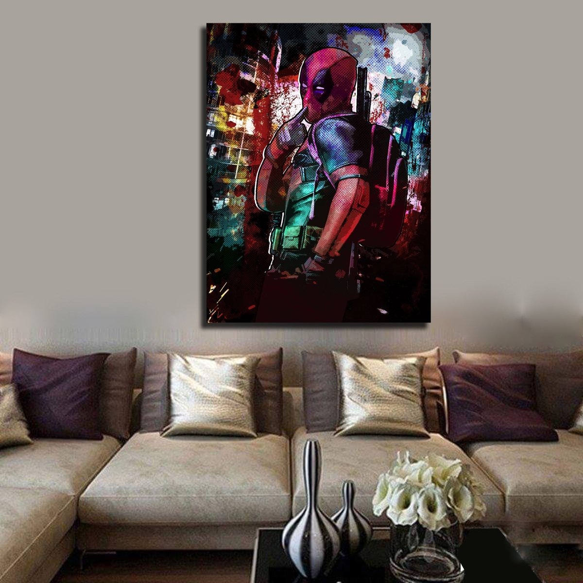 Deadpool Inspired Abstract Canvas Wall Art