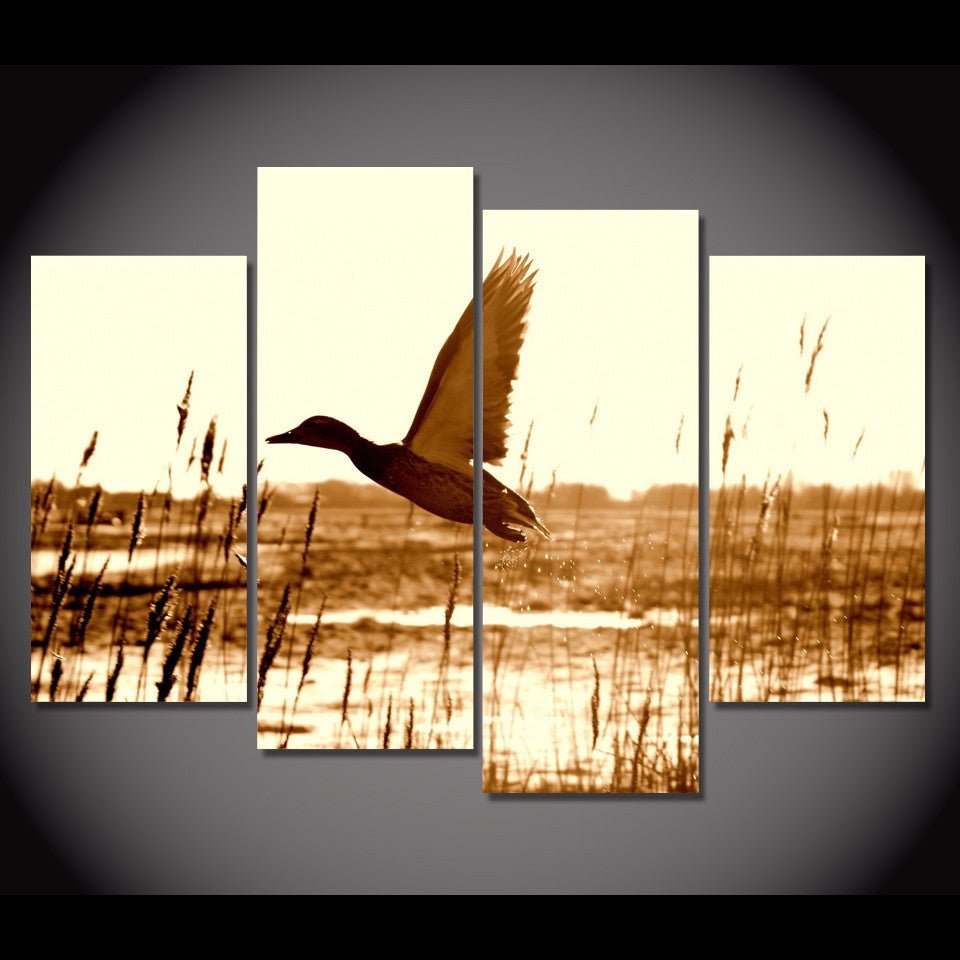 Duck Hunting 4-Piece Wall Art Canvas, Duck Hunting Decor XL