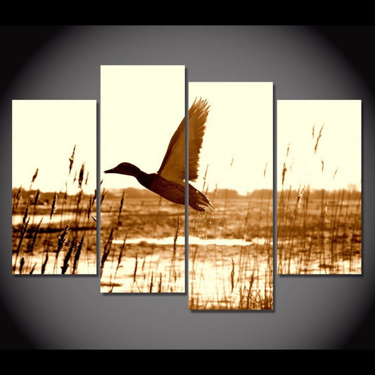 Duck Hunting 4-Piece Wall Art Canvas, Duck Hunting Decor XL
