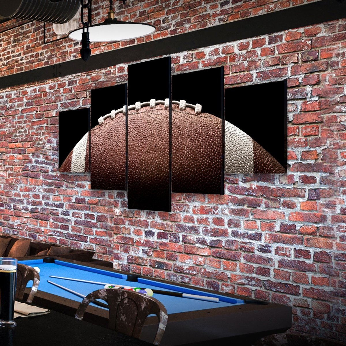 Football Canvas Wall Art, Football Decor, 5-Piece Wall Art