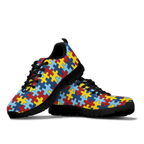 Image of Autism Awareness Sneakers For Ladies With Black Sole