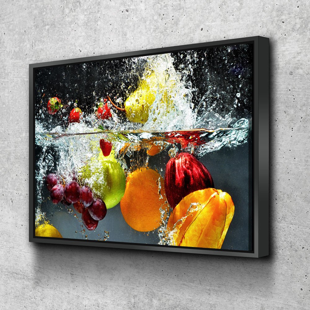 Fruit Splash Canvas Wall Art, Cooking Decor, Kitchen Wall Art, Fruit Decor