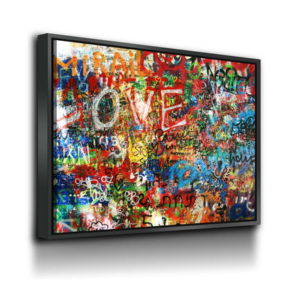Graffiti on The Lennon Wall Canvas Wall Art