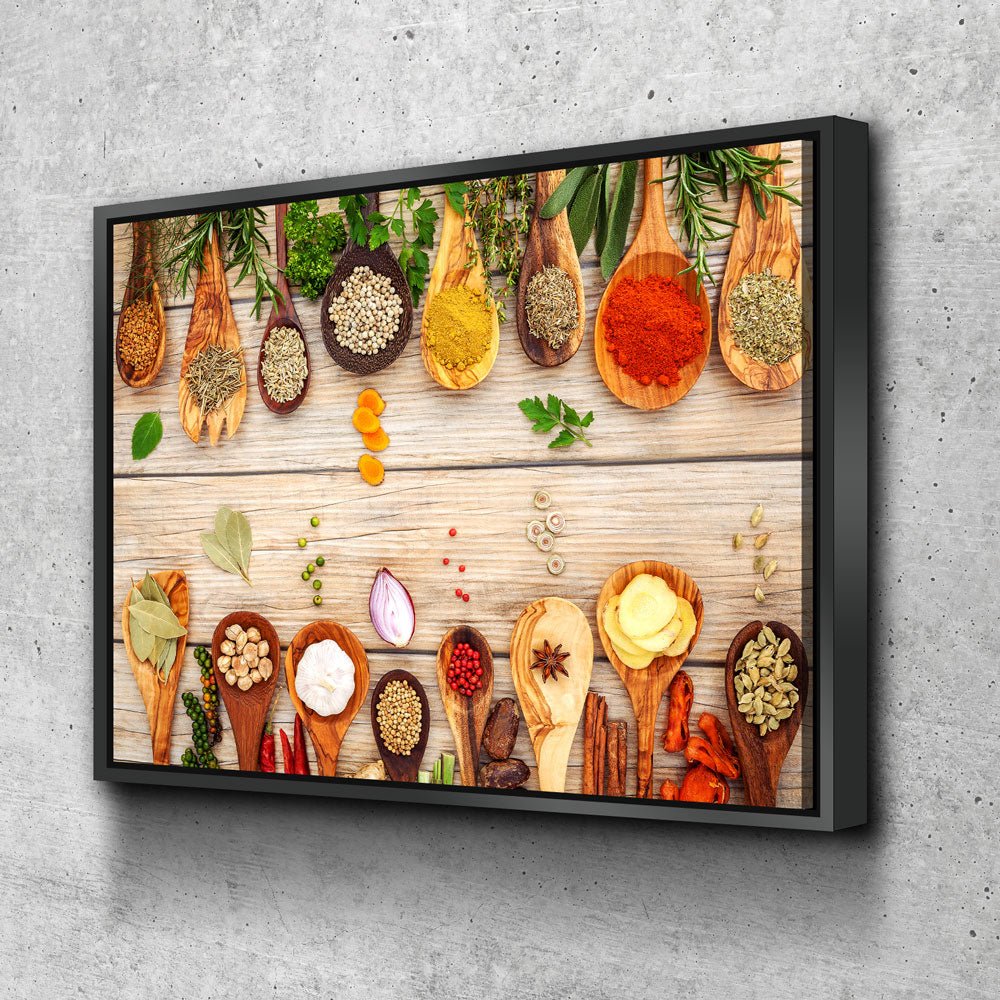 Herbs & Spices Canvas Wall Art, Cooking Decor, Kitchen Wall Art