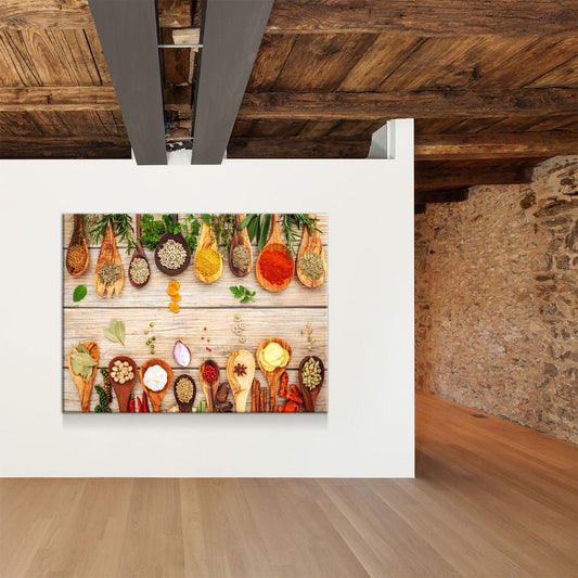 Herbs & Spices Canvas Wall Art, Cooking Decor, Kitchen Wall Art Gallery Wrap