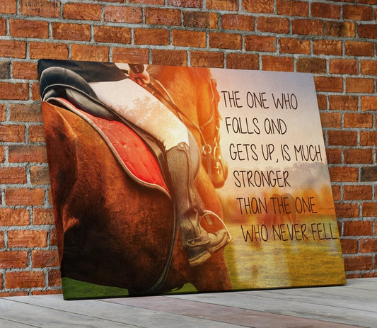 Horse Riding Inspirational Quote Framed Canvas Wall Art Horse Decor 48x32 inch
