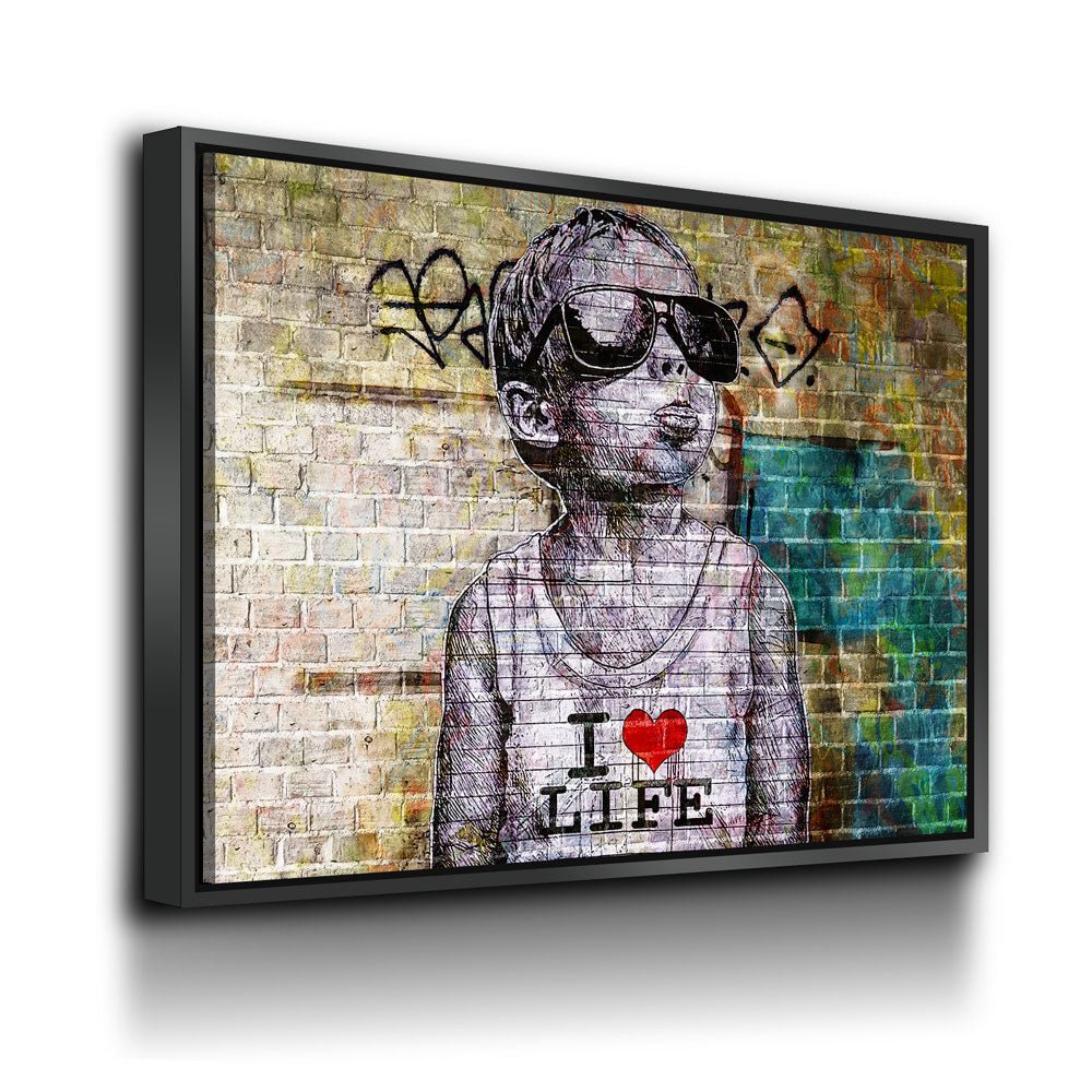 I Love Life Banksy, Graffiti Wall, Canvas Wall Art, Urban Art, Graffiti Decor