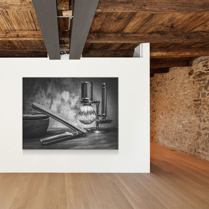 Barber Shop Decor B&W Canvas Wall Art, Barber Shop Decorating, Barber Decor