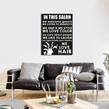 In This Salon Canvas Wall Art, Beauty Salon, Hair Salon, Barber Shop, Salon Decor, Hair Stylist, We Love Hair