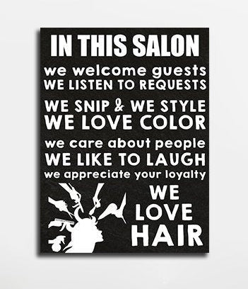 In This Salon Canvas Wall Art, Beauty Salon, Hair Salon, Barber Shop, Salon Decor, Hair Stylist, We Love Hair
