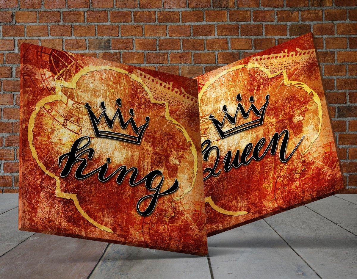 King And Queen Crown Wall Decor Canvas Wall Art