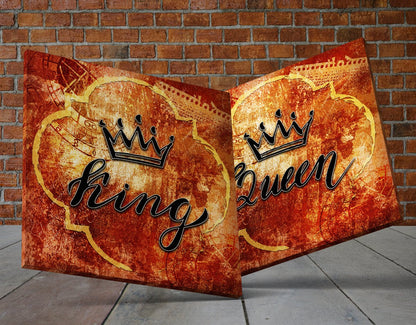 King And Queen Crown Wall Decor Canvas Wall Art