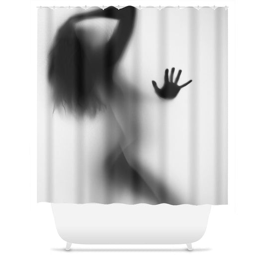 Lady In My Shower Silhouette Shower Curtain 71x74 inch