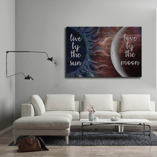 Live By The Sun Love By The Moon Canvas Wall Art