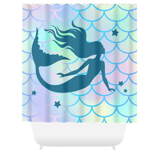 Mermaid Shower Curtain Mermaid Decor Bathroom Decor 71X74 INCH