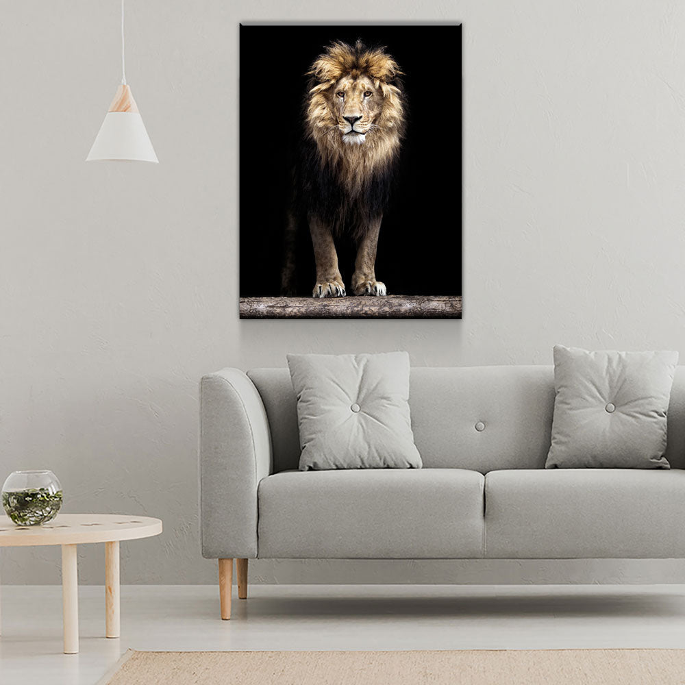 Mighty Lion Canvas Wall Art - African Lion Gallery Wrap