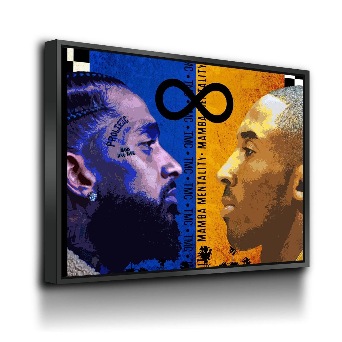 Nipsey Hussle, Kobe Bryant, LA Kings Canvas Wall Art Gallery Wrap With Floating Frame