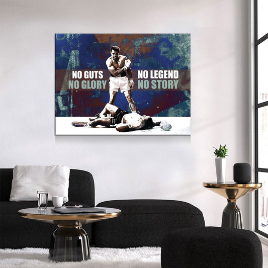 No Guts No Glory, No Legend No Story Canvas Wall Art Boxing Art Gallery Wrap