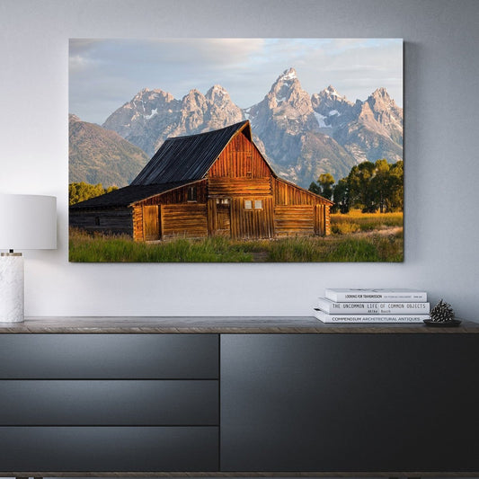 Old Barn Grand Teton 1-Piece Framed Canvas Wall Art 48"W X 32" L