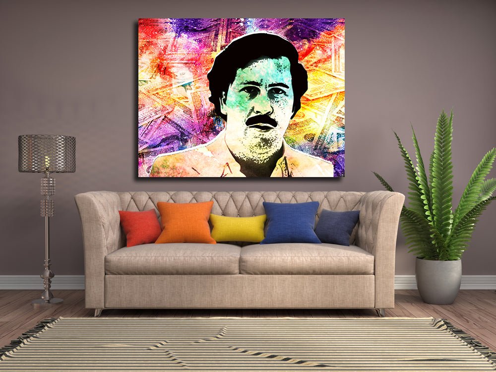 Pablo Escobar "Money" Framed Canvas Wall Art Pablo Escobar Abstract Art