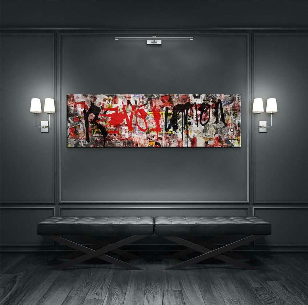 Revolution (Love) Canvas Wall Art, Graffiti Wall Art, Graffiti Art, Revolution, Love, Graffiti, Graffiti Art Canvas, Street Art, Lennon