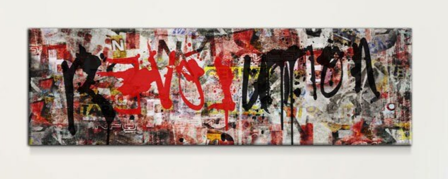 Revolution (Love) Canvas Wall Art, Graffiti Wall Art, Graffiti Art, Revolution, Love, Graffiti, Graffiti Art Canvas, Street Art, Lennon