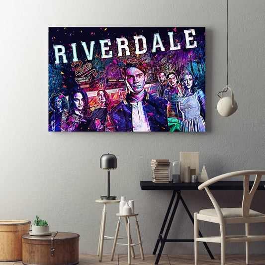 Riverdale Pops Diner Abstract Framed Canvas Wall Art 30x20 inch