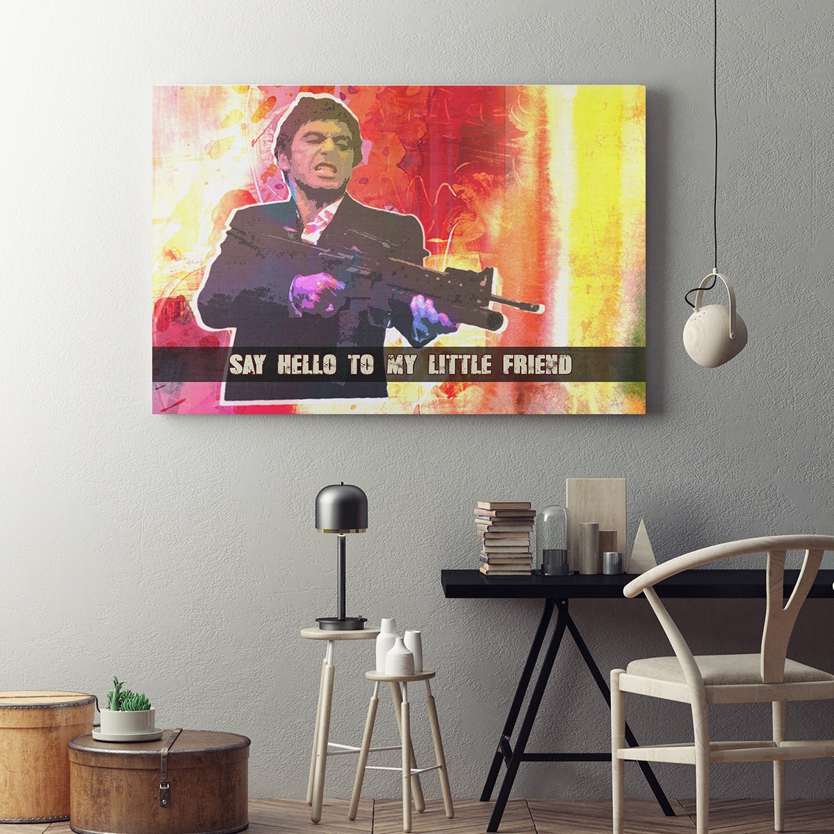 Say Hello To My Little Friend Abstract Pacino Framed Wall Art