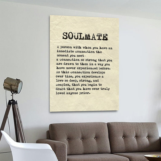 Soulmate Canvas Wall Art Home Decor Soulmate Sign, Romantic Decor 30x40 inch
