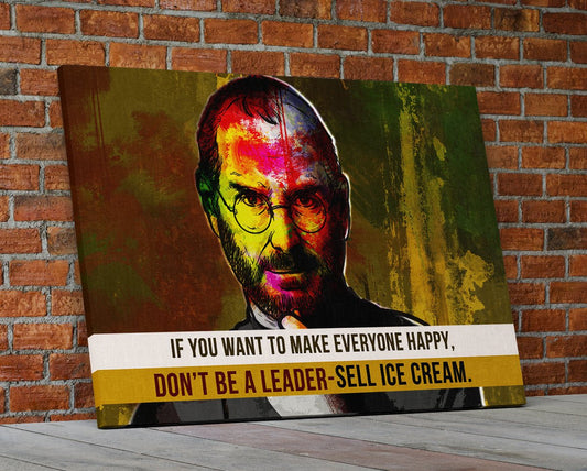 Steve Jobs Quote Abstract Canvas Wall Art Motivational Art If You Want To Make Everyone Happy 48x32 inch