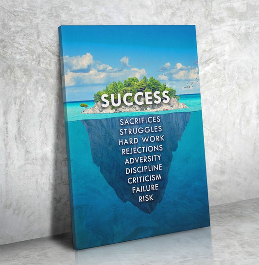 Success Island Success Is An Island Framed Wall Art Canvas 30x40 inch