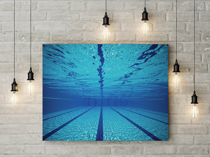 Swimming Pool Canvas Wall Art, Swimmers Gift, Under Pool Water, Swim Team Wall Art, Swim Team Art, Swimmers Wall Art Gift
