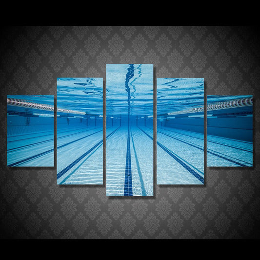 Swimming Pool Swimmers Delight 5-Piece Wall Art Canvas XL