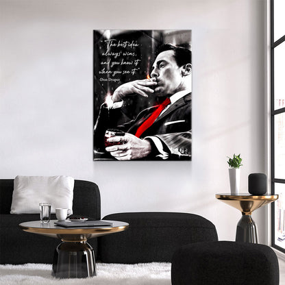 The Best Idea Always Wins And You Know It When You See It Canvas Wall Art, Don Draper Mad Men Quote Gallery Wrap