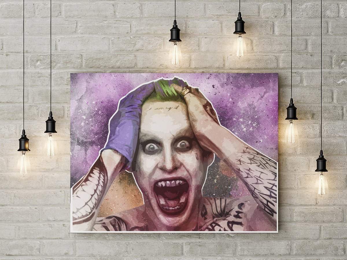 The Joker Suicide Squad Jared Leto inspired Abstract Framed Wall Art 40x30 inch