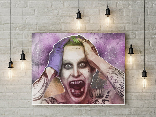 The Joker Suicide Squad Jared Leto inspired Abstract Framed Wall Art 40x30 inch