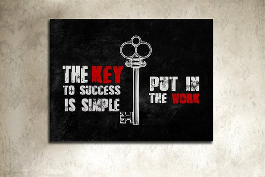 The Key To Success Is Simple Put In The Work Framed Canvas Wall Art For Home Decor Office Decor 40x30 inch